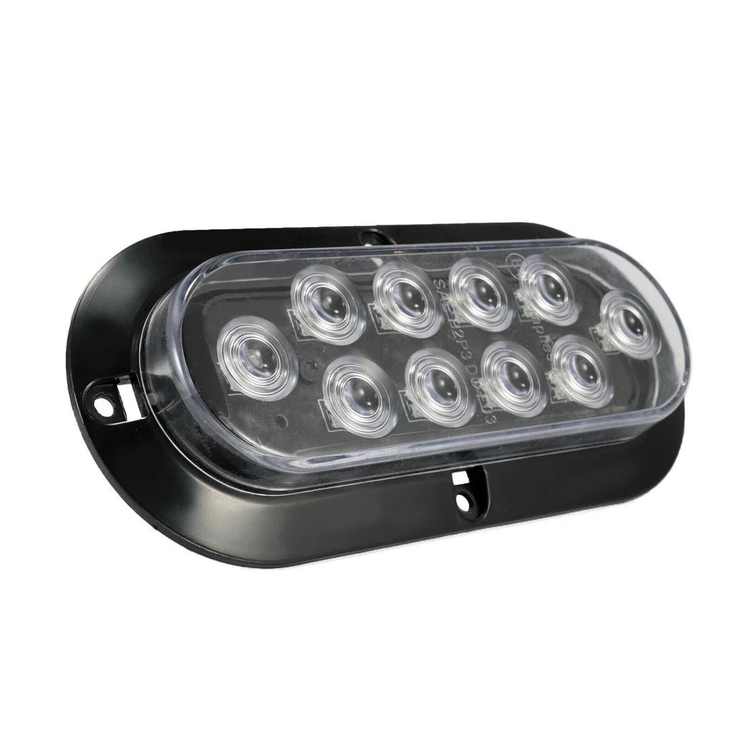10 LED 6'' Oval Surface Mount Brake Stop Side Maker Stop Turn Signal Tail Light Trailer Truck Lamp 12V