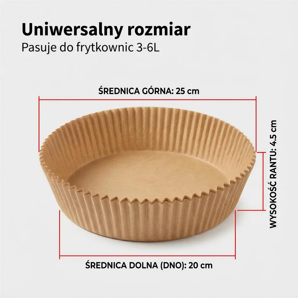 BAKING INSERT FOR FAT-FREE FRYER 25CM 50 PCS PAPER Ø20cm