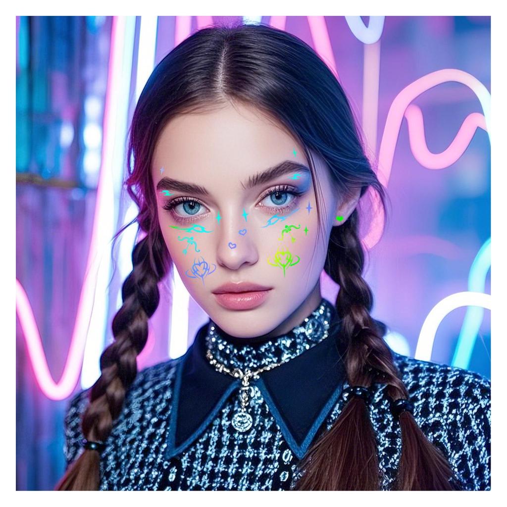 European & American Cross-border Music Festival Laser Eyeliner Stickers - Waterproof & Long-lasting Disposable Tattoos