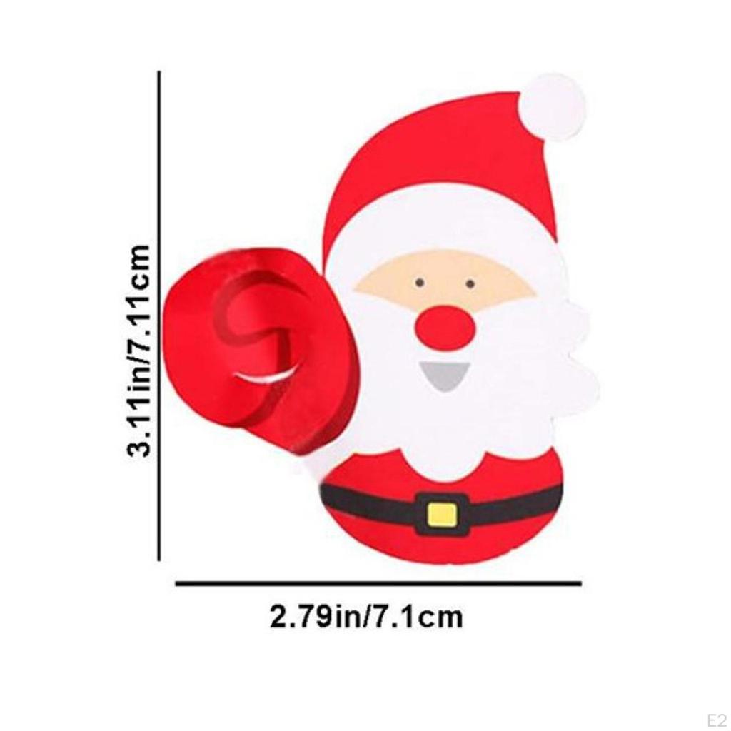 50 Pieces Christmas Lollypop Paper Cards Candy Gift Package Creative Holiday Decorative Santa Claus