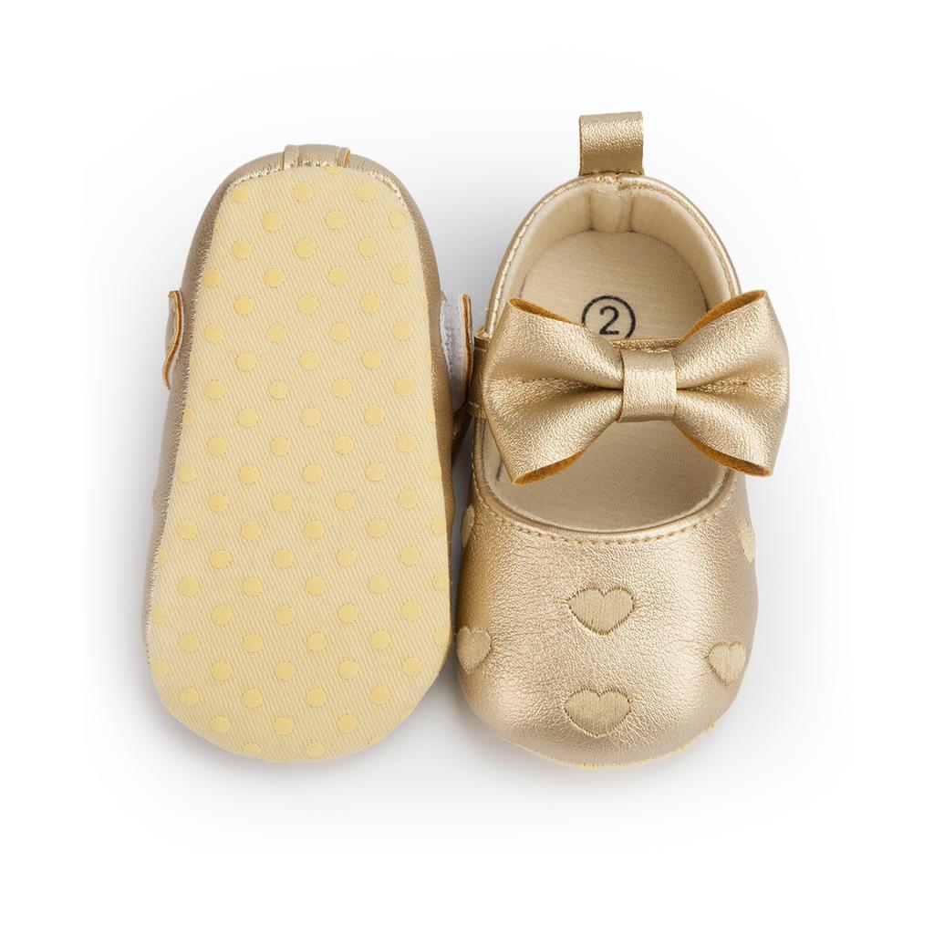 New Baby Girl Shoes Infant Toddler Princess Dress PU Non-slip Flat Soft-sole Cute Bow-knot First Walkers Newborn