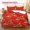 1 Stück Grinch-Muster Bettwäsche Steppdecke Set Bettbezug Kissenbezug Heimdekoration Geburtstagsgeschenk (1 Bettbezug + 2 Kissenbezüge, ohne Füllung)