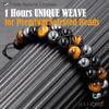 HASKARE Triple Protection Bracelet for Men - Genuine Tigers Eye Black Obsidian Hematite 8mm Natural Stone Beads Stretchy Healing Crystal Jewelry,