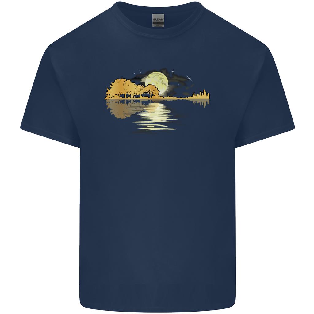Guitar Reflection Guitarist Bass Acoustic Unisexs Light Cotton TShirt