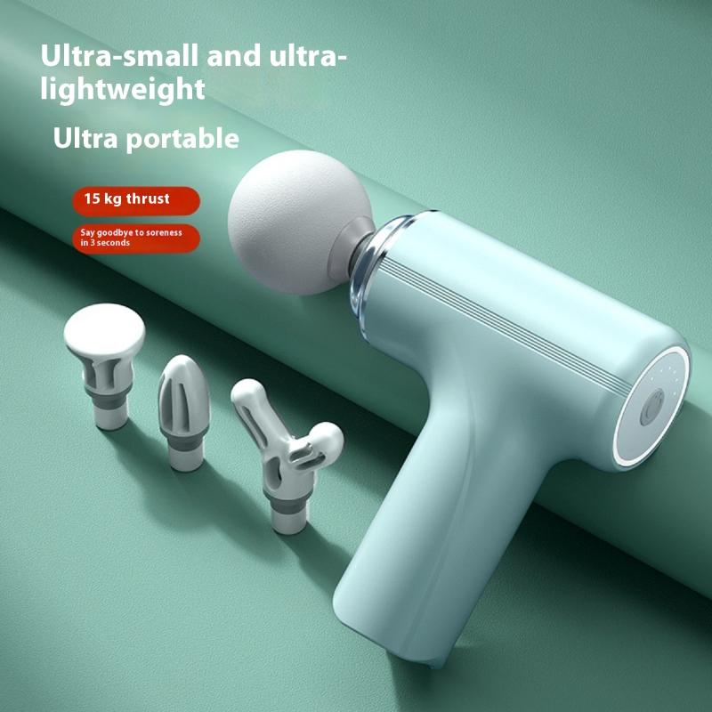 

Мини-массажный пистолет USB, машина для расслабления мышц, вибрационный пистолет, массажный стержень, фитнес-оборудование, захват для шеи, пистолет для фасции зелёный