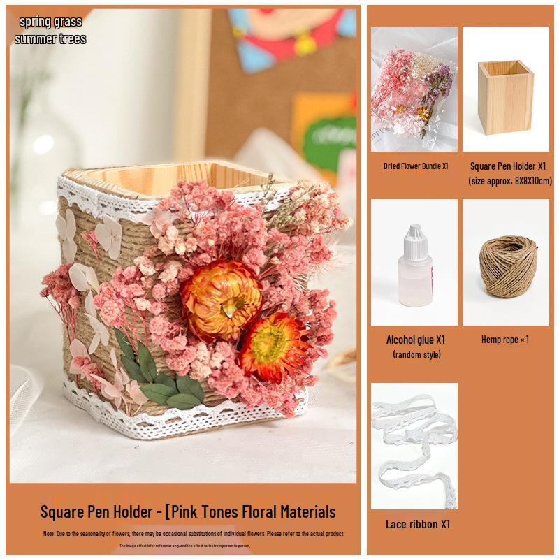 Preserved Flower Pen Holder DIY Kit - Mid-Autumn Festival Parent-Child Activity or Team Building