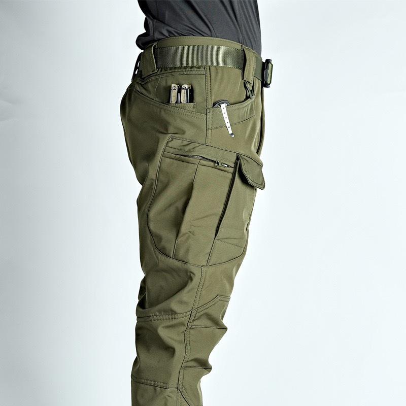 ix7 Men's Fleece-Lined Waterproof Windproof Winter Pants - Warm, Casual Cargo Style for Outdoor Activities