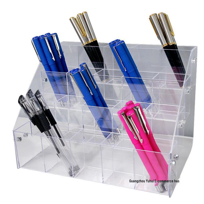 Acrylic Pen Holder Display Stand for Stationery and Pencils