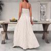 1011 Sommer Neu Tube Top Langes Kleid Europäische und Amerikanische Lässige Kollektion Taille Ärmellos Gepunktetes Kleid Damenbekleidung