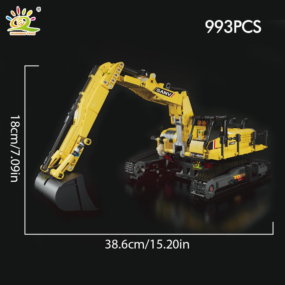 Moc Engineering Truck Model Building Block Excavator Crane Car City Construction Tech Brick Set For Children Kids Gift