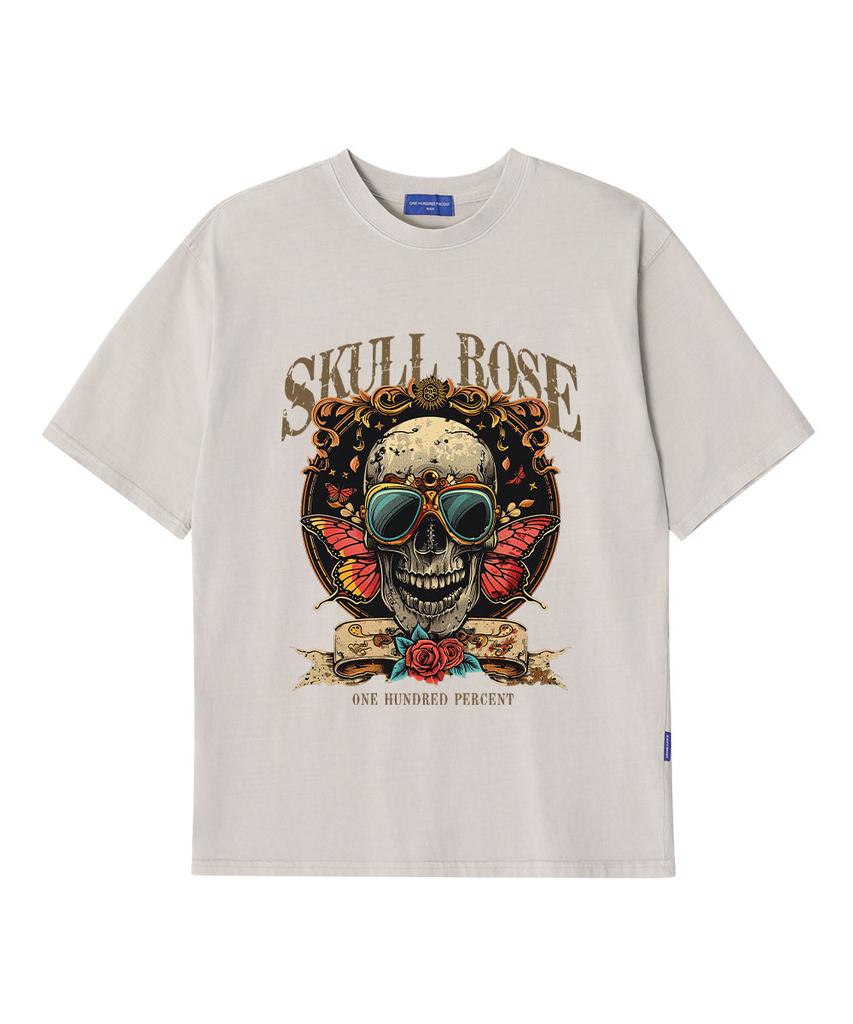 OHP Ohpxharmonia4 Skull Rose Pigment Short Sleeve Tee M