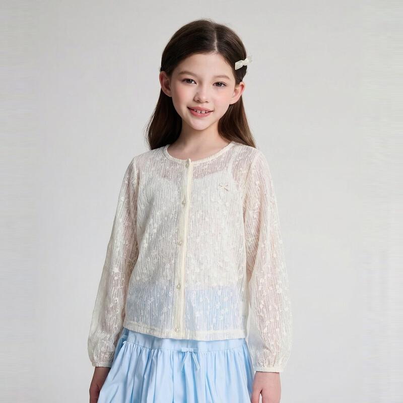 Di Sha Girls  Summer Round Neck Lace Jacket 140