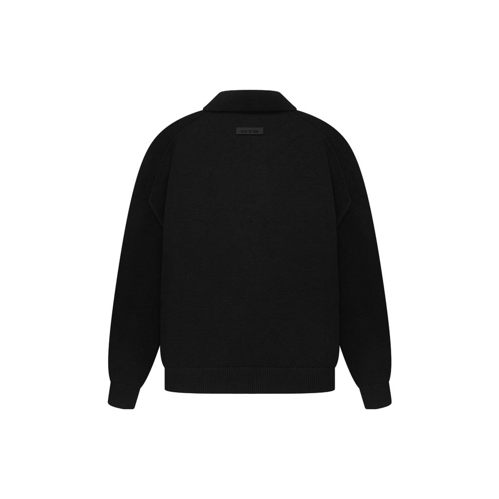 Fear of God Essentials The Black Collection Knit Polo Shirt 'Jet Black' Men's 192SP232180F