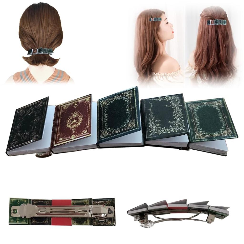 Novelty Ancient Books Shape Hair Clip Carnival Photography Hairpin for Woman Girls Maillard Look Braids Taking Photo