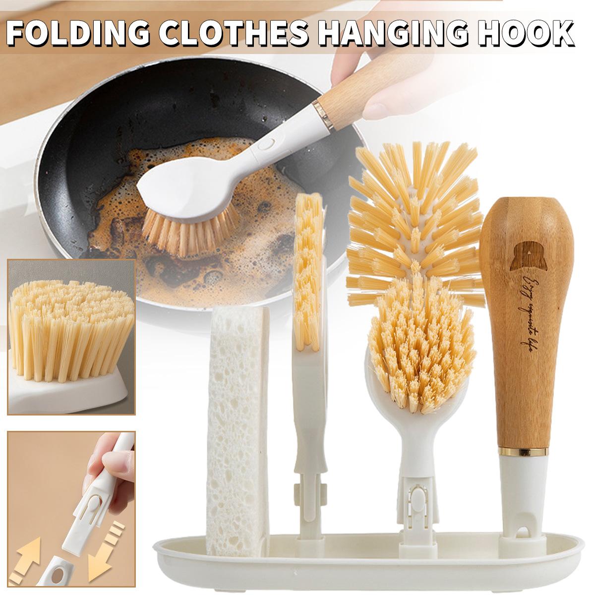 

PDTO Набор щеток для кухонной посуды 4-в-1 с 2 сменными щетками и держателем для хранения