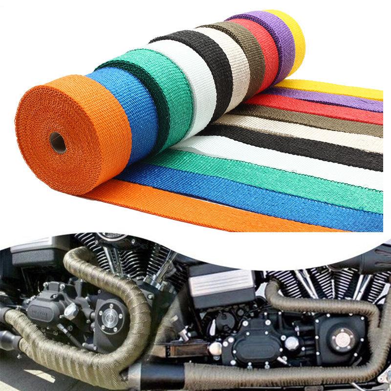 Nastro Termico per Scarico Moto Avvolgimento Tubo Acqua Calda Auto Universale 5cm 5m Scudi Rotolo Isolante Parti Modificate Motocross