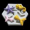 1pc-DIY Baked Large and Small Fish Tail, Sea Star, Seahorse Liquid Silicone Mold