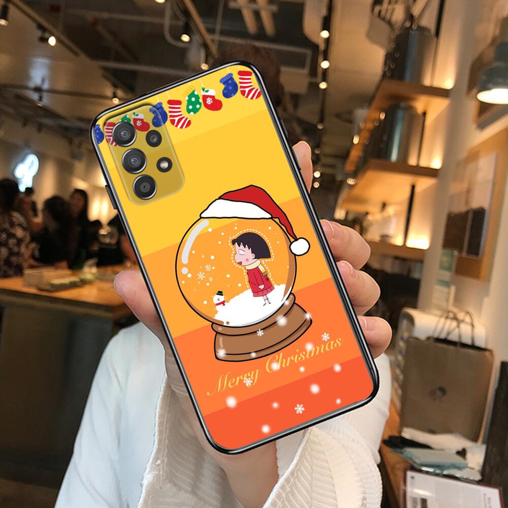 TOPLBPCS Chibi Maruko Phone Case Hull For Samsung Galaxy A70 A50 A51 A71 A52 A40 A30 A31 A90 A20E 5G A20s Black Shell Art Cell C