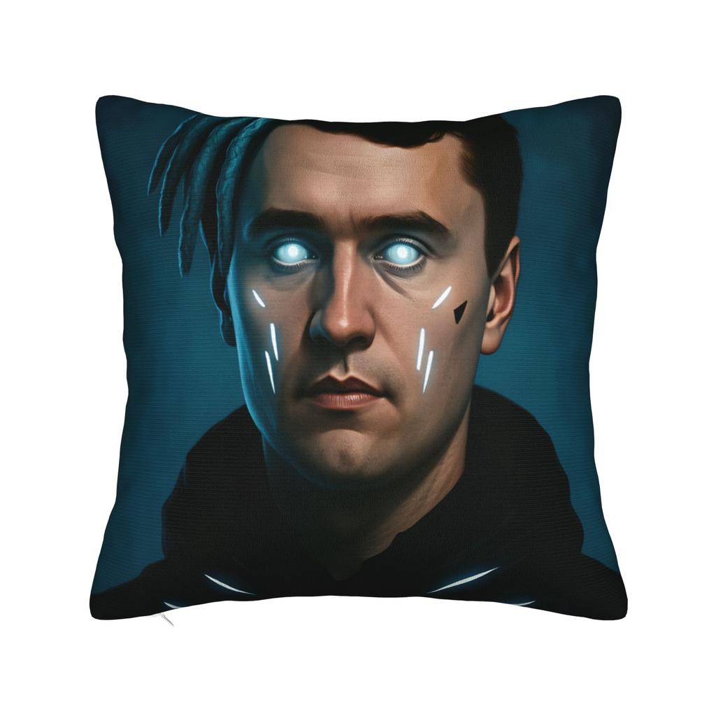 Charlie Kirk Occhi Luminosi Ritratto Divertente Brainrot Meme Federa Design Copricuscino Federe alla Moda Per Soggiorno Letto Sedia