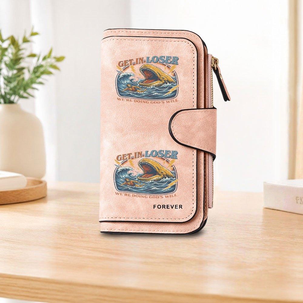 Jonah Whale Print Long Zipper Wallet, Large Capacity Card Holder, Unisex Clutch Bag, Fashionable Zipper Coin Purse, Suitable for Daily Use, A Great