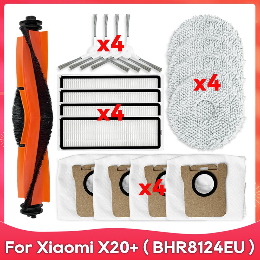 Fit For ( Xiaomi X10+ / X20+ / X20 Plus / BHR8124EU ) Accessory Part Main Side Brush Mop Dust Bag Filter Robot Vacuums Kit