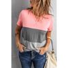 2025 Spring and Summer New Color Matching Short-sleeved T-shirt Women's Loose and Versatile Top Color Matching Cw34305