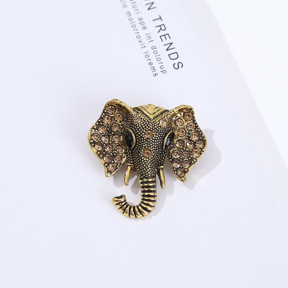 

Брошь-слон в старинном стиле с разноцветными стразами для мужчин и женщин – булавка для пиджака с бриллиантовой головой
