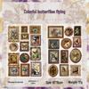 Yuxian Antique Collection: Embossed Oil Painting Stickers - Retro European Style, Journal Decoration, 2 Sheets, 4 Designs.