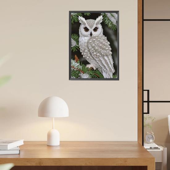 Kit d'Art Diamant Hibou pour Adultes Débutants Peinture Perles DIY Projet d'Artisanat Strass avec Diamants Résine Décoration Intérieure Cadeau pour la Famille et les Amis