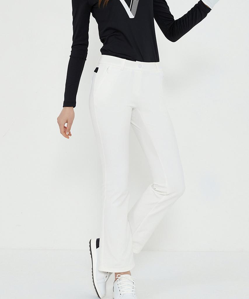 DUVIK Women'S Stretch Back Contrast Semi Bootcut Pants Dc3Wpt002Wh