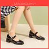 French High Heel Mary Jane Shoes With Chunky Heel For Casual Womens Spring Summer