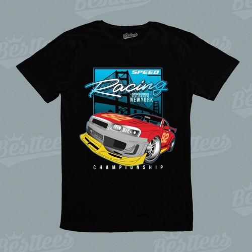 Japanese New York IMPORT TUNE Street Racing Racer Drifting Sports Car T-Shirt S разноцветный