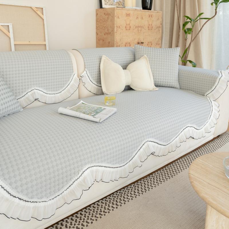 Cool Ice Silk Special-Shaped Sofa Cushion  New Fixed Non-Slip Summer Mat Seat Cushion Irregular Sofa Cover