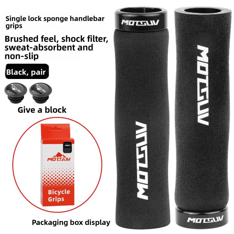 Single Lock‑On Wave Sponge Bike Handlebar Grips, Anti‑Slip Sweat‑Absorbent Comfort Shock‑Absorbing Grips for Mountain Bikes