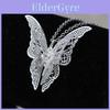 Elegant Silver-plated Hollow Butterfly Necklace With Sparkling Crystal Inlay