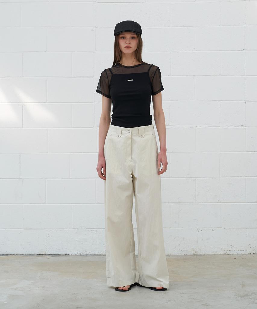 From Wear Section Line Wide Pants Cream