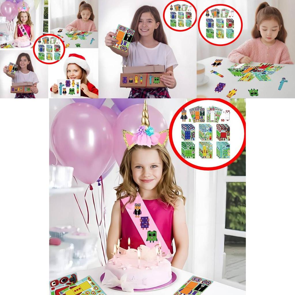 Cute New Digital Building Blocks Interactive Puzzle Stickers For Kids Fun Playtime