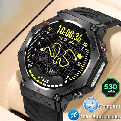 Built-in GPS Outdoor Sports Smart Watch Men Compass  Screen Heart Rate IP68 Waterproof Bluetooth Call  Smartwatch  New