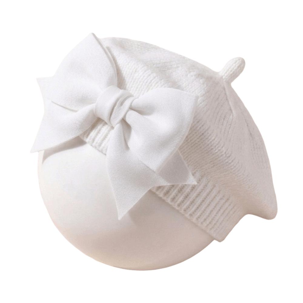 Bébé Doux Grande Fleur Beret Tricoté Chapeau Chaud Mignon Enfants Bonnet Casquette Quotidien