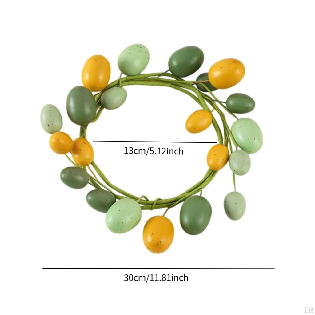 Easter Eggs Ring Wreath Artificial for Front Door Handcraft Spring Decor Home Indoor