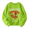 Boys and girls round neck plus velvet pullover printed top sweatshirt