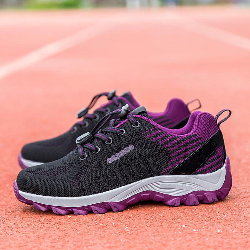 Fashion Unisex Sports Shoes Women Mesh Breathable Button Flat Sneakers Cushioning Men Running Shoes