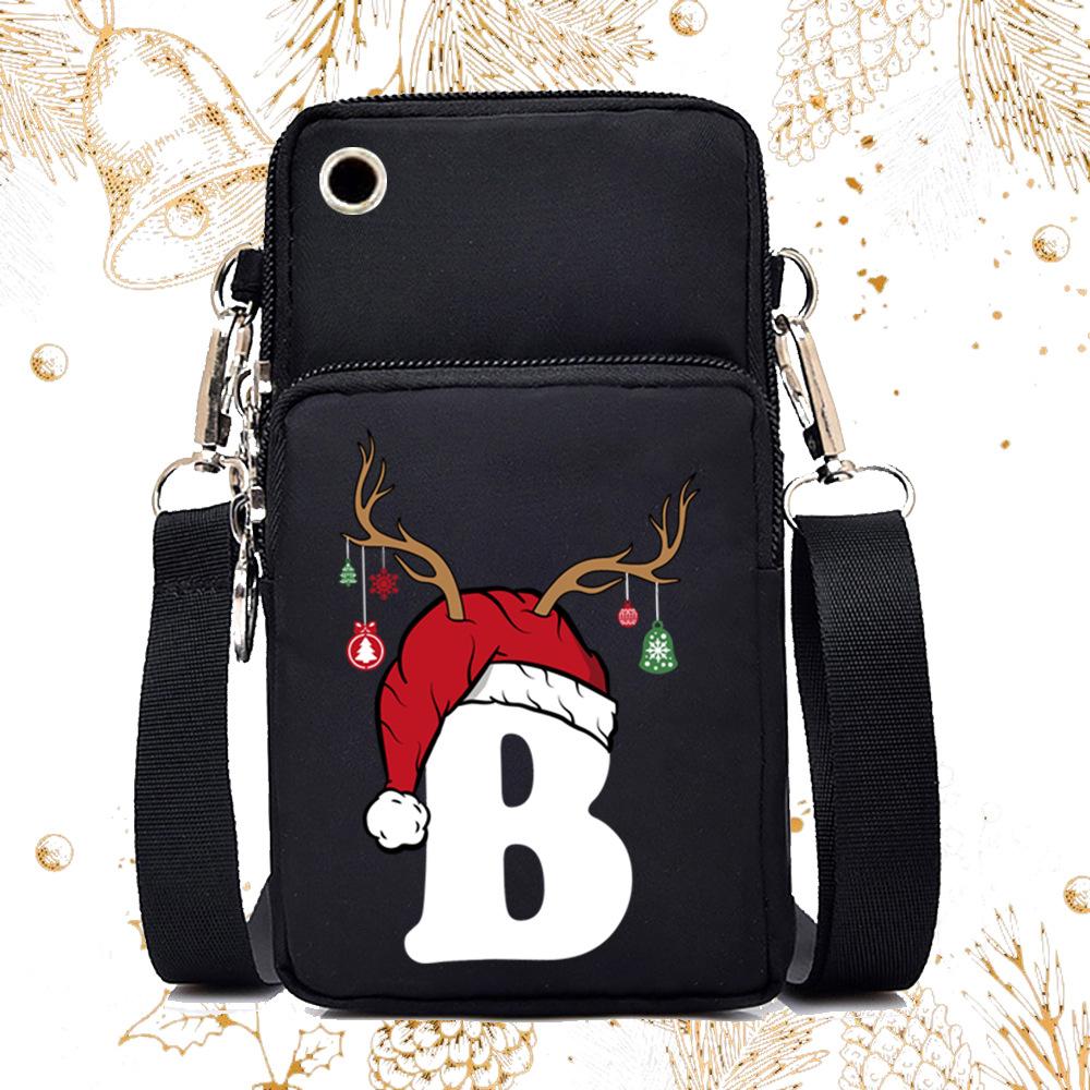 Lightweight Casual Portable Messenger Bag Multifunctional Christmas 26 English Letter Printing
