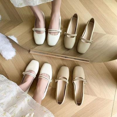 Mary Jane with Skirt Fairy Small Leather Shoes Women's Single Shoes 2025 Spring New Gentle Evening Breeze Flat Grandma Ladyshoes