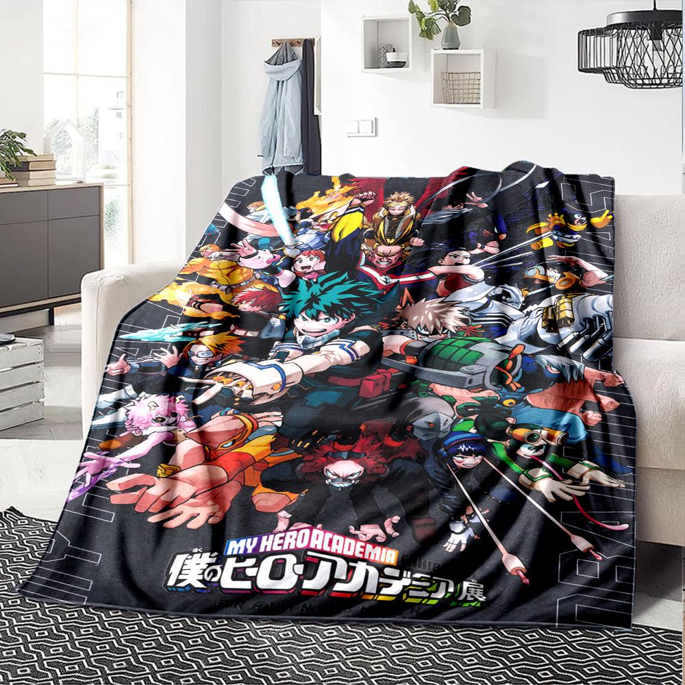 Anime Hero Academia Print Flannel Blanket High Quality Warm Comfortable Cover for All Seasons Perfect for Gifts Home Decor