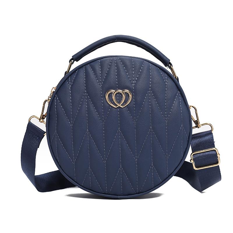 Large Capacity Three Layer Zipper Shoulder Bag New Fashionable Simple Square Diamond Embroidered Thread Solid Color Shoulder Bag