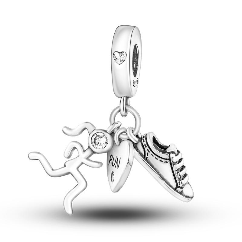 Cactus Pendant White Copper Plated 925 Silver Pendant Beads Diy Bracelet Necklace