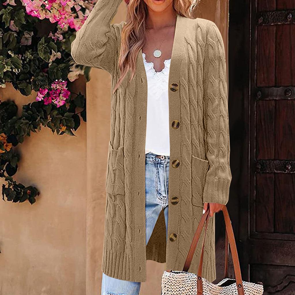 Women's Knitted Cardigan Loose, Large-sized, Laid-back Style Knitted Cardigan Sweater Coat