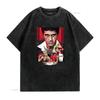 Vintage Classic Scarface Gangster Movie Print Casual T Shirt Vintage Washed Homme Stretched Versatile Unisex Fashion Slightly