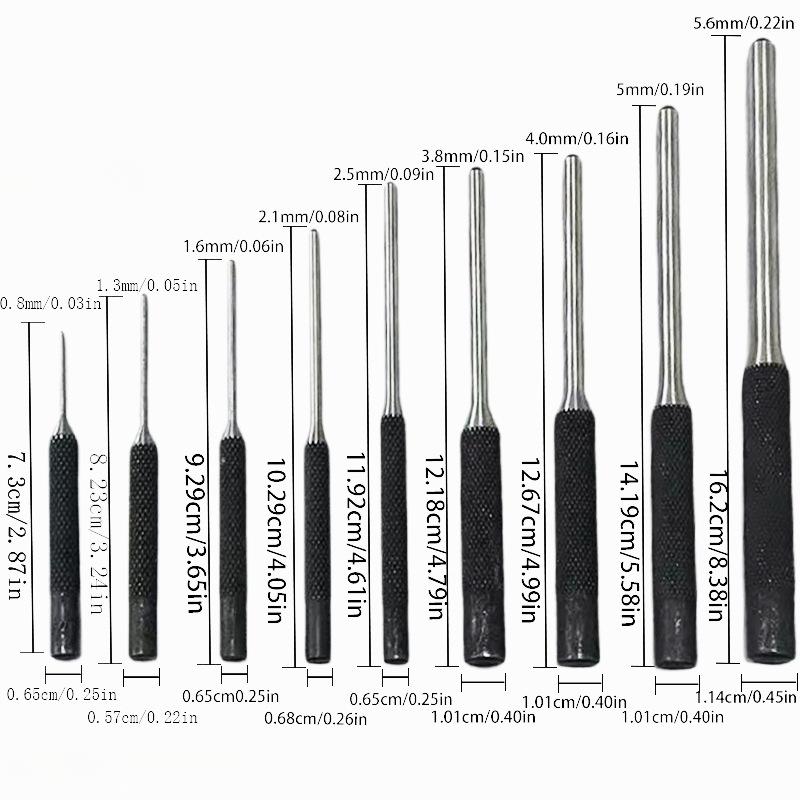 9Pcs/set Pin Punch, Round Punch Set 9pc Pin Punch Set, Punch